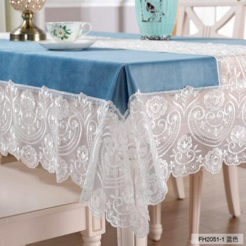 European tablecloth, rectangular household coffee table cloth TV counter cloth lace table flag table cloth