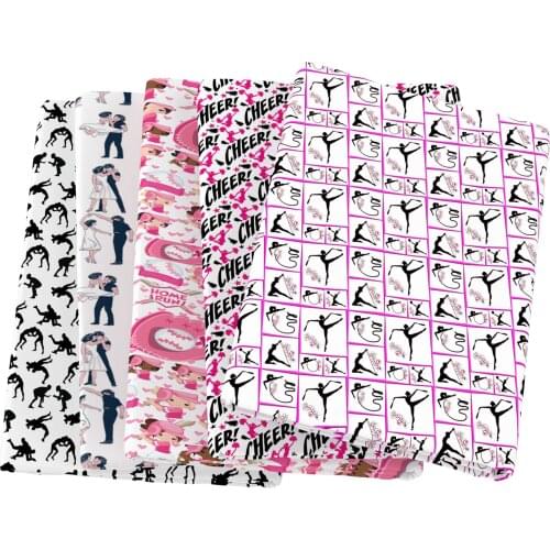 Gymnastics Girl Cheer Polyester Cotton/100% Pure Cotton Fabric Sewing Quilting Fabrics Needlework Material DIY Cloth ,1Yc14072