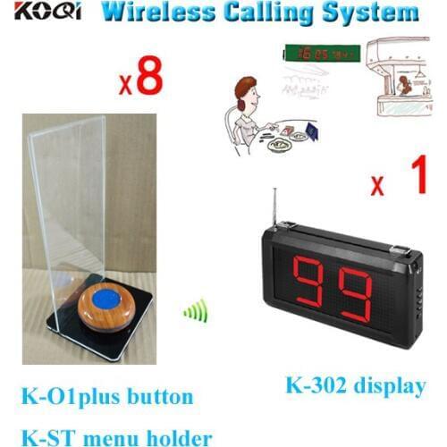 Guest call K-302 center display + K-O1plus table buttons + K-ST menu holder