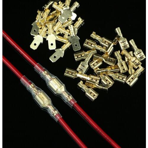 30/60/150Pcs Spade Male Female Wire Connector Insulated Electrical Wire Connectors 2.8 /4.8 / 6.3mm Sleeves Crimp Terminals Kit