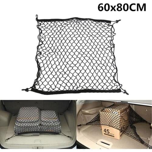 60x80CM Car Trunk Pocket Elastic Strong Nylon Cargo Luggage Storage Organizer Net Mesh Storage Bag Pocket For Car Van SUV MPV