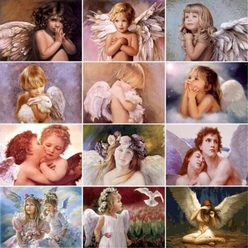 GATYZTORY 60×75cm Painting By Numbers Girl Angel Paint By Number Figure On Canvas Home Decoration DIY Gift Wall Art Picture