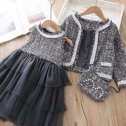 Toddler Clothing Set Jacket + Dress Girls Suit Elegant winter Christmas Wear Outfits Children Clothes Kids Fashion For teenager