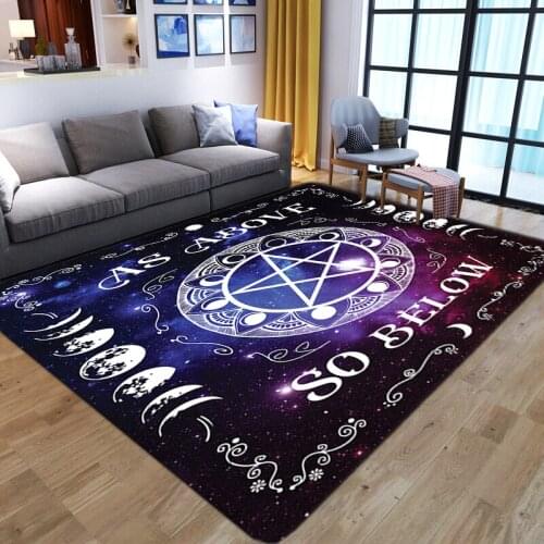 Sun/moon 3D Printed carpets Anti-slip Large Rug Home Decoration Living room soft Flannel Bedroom bedroom Non-slip play Floor mat