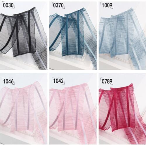Kewgarden Stripe Ruffle Wrinkle Organza Ribbon 4cm 25mm 1.5" 1" Handmade Tape DIY Hair Bowknot Accessories Packing Riband 10Y