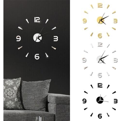 1 Set New 3D Wall Clock Mirror Wall Stickers Fashion Living Room Quartz Watch DIY Home Decoration Clocks Sticker Reloj De Pared