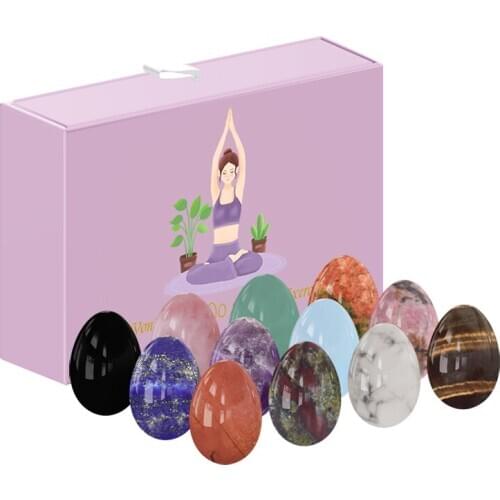 Natural Rose Quartz Yoni Egg Set Obsidian Kegel Exercise Jade Egg Vagina Muscle Tightening Crystal Balls Undrilled Massage Stone