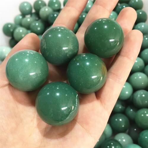 Natural green jade quartz crystal ball healing