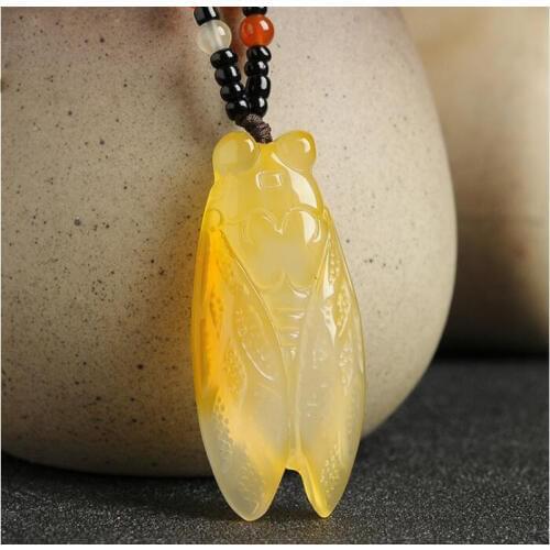 New Arrivals jewelry Pendant Fine jewelry Citrine fine jewelry Natural stone necklace Jade Boutique Cicada Pendant