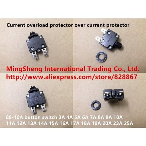 Original new 100% 88 series current overload protector over current protector 88-10A button switch 3A-25A