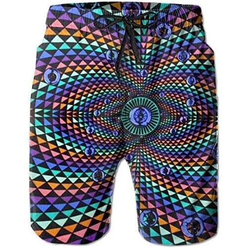 Swim Trunks Colorful Psychedelic Kaleidoscope Mens Board Shorts Swimwear Beach Shorts Athletic