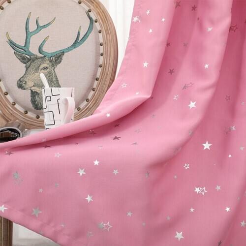 Rural Style Curtains for Living Dining Room Bedroom Stars Hot Silver Craft Blackout Curtain Fabrics Fabric Curtains Direct