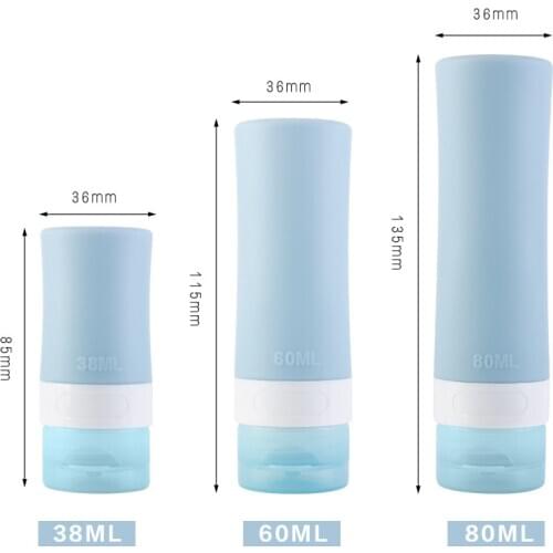 38ml/60mm/80ml Silicone Refillable Bottle Travel Business Fitness Portable Storage Bottle Silicone Lotion Shampoo Storage Bottle