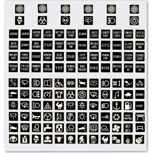 Truck Instrument Decoration Rocker Switch Label PVC Luminous Car Sticker Switches Relay Decoration Circuit Panel Decal