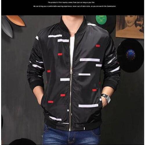 Spring and Autumn 2021 New Mens Style Stand-up Collar Jacket Loose Student Fat People Wear Plus Size Thin Free shipping