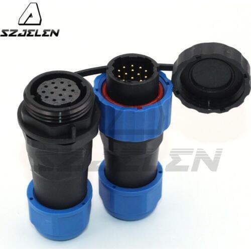 SD20 Waterproof Cable Wire Docking Plastic Aviation Connector 20mm 14Pin Power wire connectors cable automotive connectors
