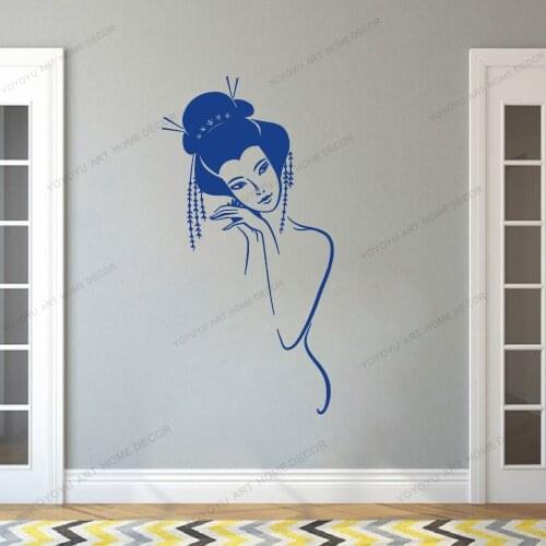 Japanese Sexy Naked Girl Geisha Vinyl Home Decor Living Room Bedroom Woman Wall Sticker Bathroom Decoration Removable CX866