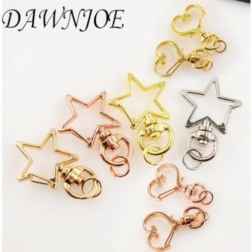 New Heart-Shaped Star Lobster Clasp Buckle Dog Buckle Clasp DIY Jewelry Making Keychain Bag buckle Jewelry Finding