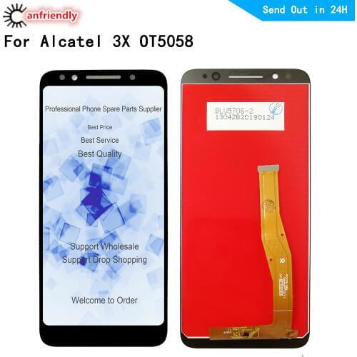 5.7" LCD Display For Alcatel 3X OT5058 OT-5058A 5058I 5058J 5058T 5058Y LCD Display Touch panel Screen sensor Digitizer Assembly