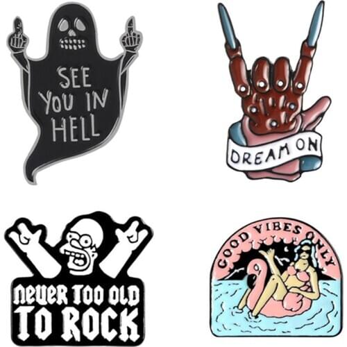 Anime Pins Brooches Enamel Badges For Women Gothic Style Enamel Pin Cute Badges Metal Brooch Decorative Accessories For Clothes