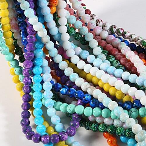 140Pcs 6mm Round Glass Bead Spacer Jewelry Bulk Beads For Jewelry Making DIY Bracelet Necklace Jewelry