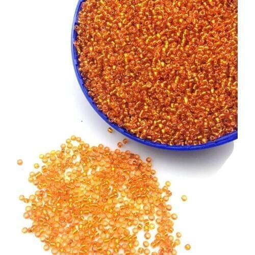 16g 1000pcs 2mm 12/0 Orange Color Silver Lined Round Loose Spacer Beads Cezch Glass Seed Bead Handmade Jewelry DIY Garment Bead