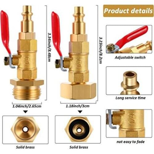 2pcs Brass Winterize Blowout Adapter 3/4" Quick Connecting Sprinkler System
