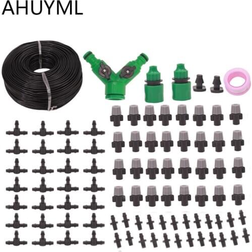 20M Misting Cooling System For Outdoor Patio Garden Greenhouse Irrigation Set 47FT With 20 Pack Of Plastic Mist Nozzles
