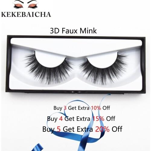 KEKEBAICHA 3D Faux Mink Eyelash Cruelty free Reusable Lashes Natural Long False Eyelashes Full Volum Silk Eyelashes makeup Lash