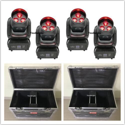 4 pieces with flightcase Bee eye zoom led moving head wash 3x40W 4 in1 led mini rotating moving head stage light mixer