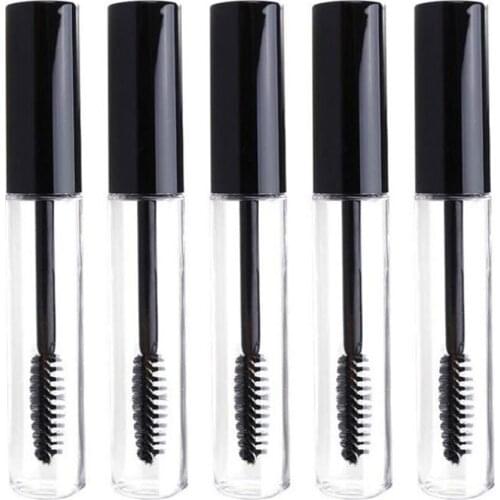 5pcs Refillable Bottles Portable Mini Refillable Mascara 10ml Empty Mascara Tube With Leakproof Black Cap Contains Funnel