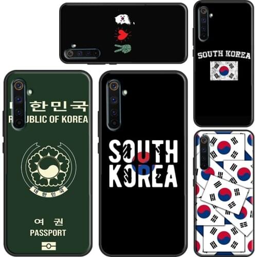South Korea Flag Case For OnePlus 9 8 Pro Nord 7T 8T 9R Cover For Realme C3 C21 C11 C15 GT Neo 6 7 8 Q3 Pro