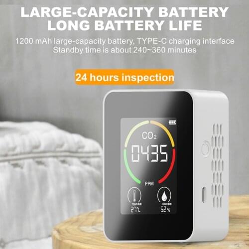 CO2 Detector Multifunctional Thermohygrometer Home Digital Air Detector Intelligent Air Quality Analyzer Air Pollution Monitor