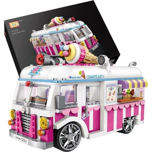 LOZ Mini Blocks Vehicle Building Bricks Luxury Ice Cream Mini Car Model Toy Micro Blocks Kids Gifts Toys For Childdren 1112