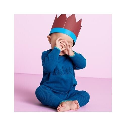 Baby Boy Blue Romper, Newborn Baby Knitted Cotton Sweater Romper