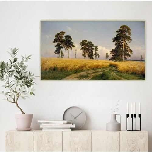 Ivan Shishkin《Rye field , 1878》Canvas Oil Painting Artwork Aesthetic Picture Wall Hanging Decor Home Living Room Decoration