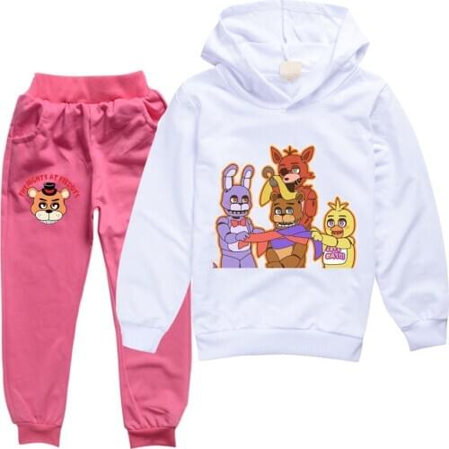 2-16Y Spring Autumn Kids Five Nights At Freddys Clothing 2Pcs Set Boys Girls Fashion Cotton Hoodies Pants Casual Jogging Suit