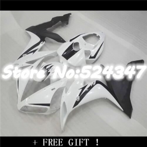 Injection motorcycle fairing kits fit for YAMAHA 2004 2005 2006 YZFR1 04 05 06 YZF R1 white black plastic fairings kit