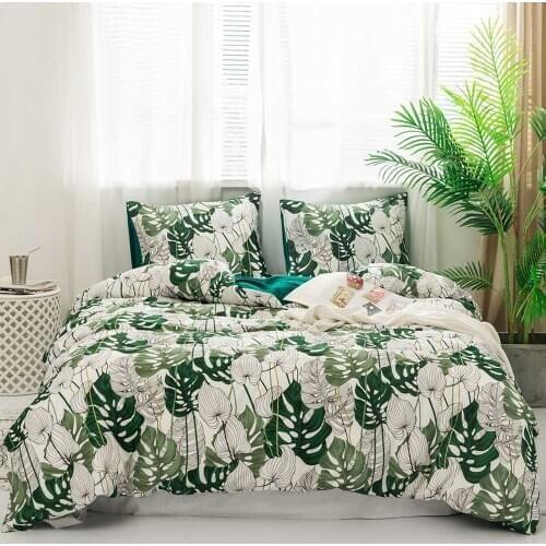 Classic Luxury Leaf Peach bedding sets Green Pink Summer Bed Linen Duvet Cover Set Pastoral Bed Double CAB Side Duvet cover 2020