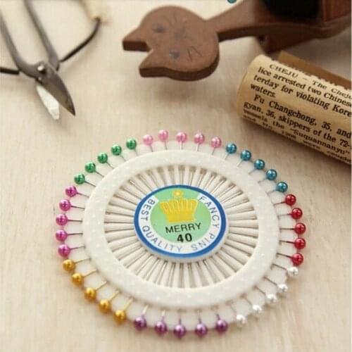 480PCS Colorful Rainbow Wheel Brooch Long Ball Pins Sewing Snag For Wedding Hat Hijab Scarf