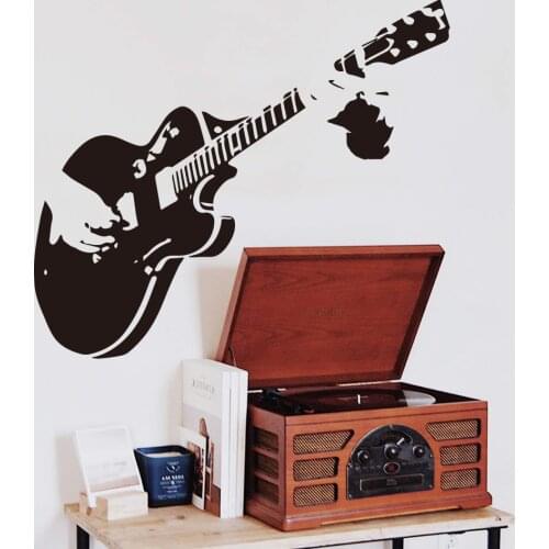 Creative Guitar Music Wall Sticker Home Decor Art Vinyl Wall Stickers For Living Room Decoration Bedroom Decor Wall Decals Mural