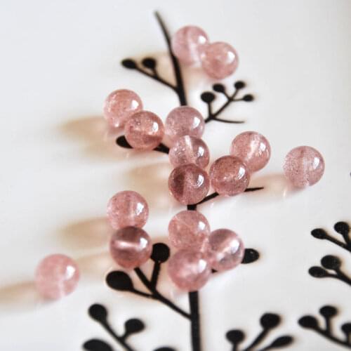 Wholesale 10 pcs/lot natural strawberry quartz round loose beads 6mm8mm10mm jewelry making DIY for women