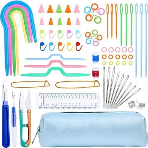 LMDZ Crochet Needle Knitting Kits Yarn Knitting Needles Sewing Tools DIY Seam Ripper Cable Needles Craft With Case Accessories