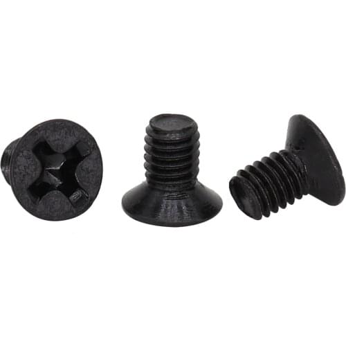 M3 M3*4/5/6/7/8 M3x4/5/6/7/8 Black Carbon Steel DIN965 Phillips Cross Recessed Countersunk CSK Flat Head KM Micro Machine Screw