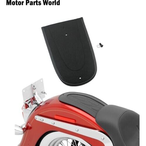 Motorcycle Black Leather Flame Rear Fender Bib Cover Cushion For Harley Sportster XL 883 1200 2004-2017 Solo Seat