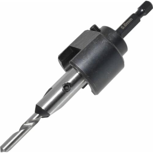 2021 New Woodworking Countersink Drill Bits Depth Stop Adjustable Collar Hex Shank Wrench