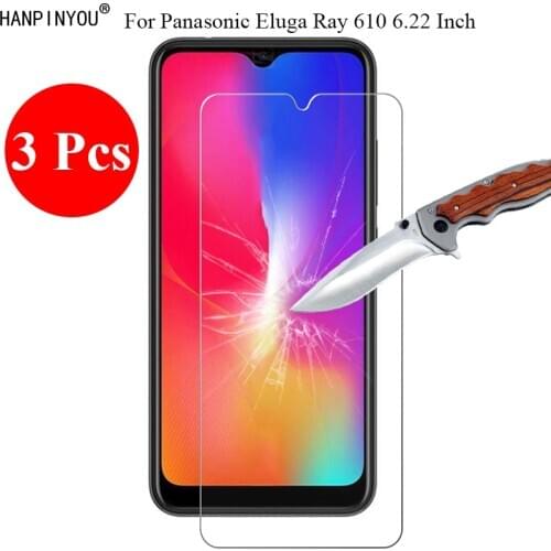 3 Pcs/Lot New 9H 2.5D Tempered Glass Screen Protector For Panasonic Eluga Ray 610 6.22" Protective Film