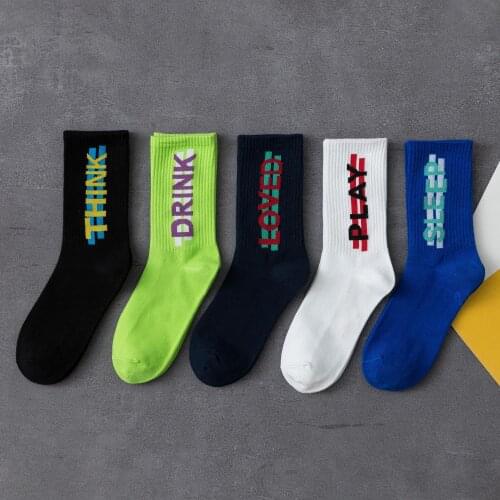 Couples Tide Autumn New Letters Cotton Hip Hop Street Sports Socks