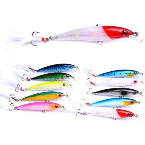 New 1 PCS Man-made Minnow Crank Bait Fishing Lures 10 Colors Fishing Wobblers Fishing Tackle 9 cm /7.2g Jig Carp Fishing Bait