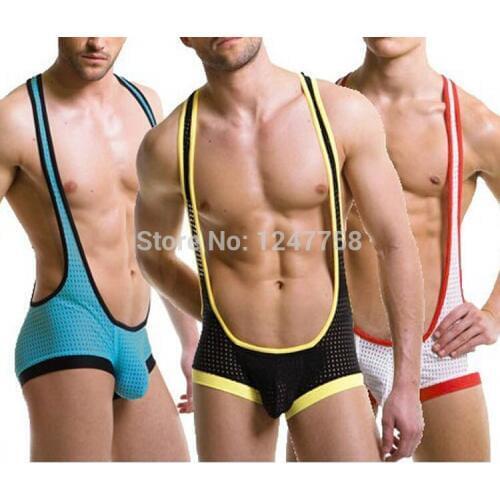 Strong Mens Breathable Bodysuit Underwear Wrestling Singlet Leotard Vest